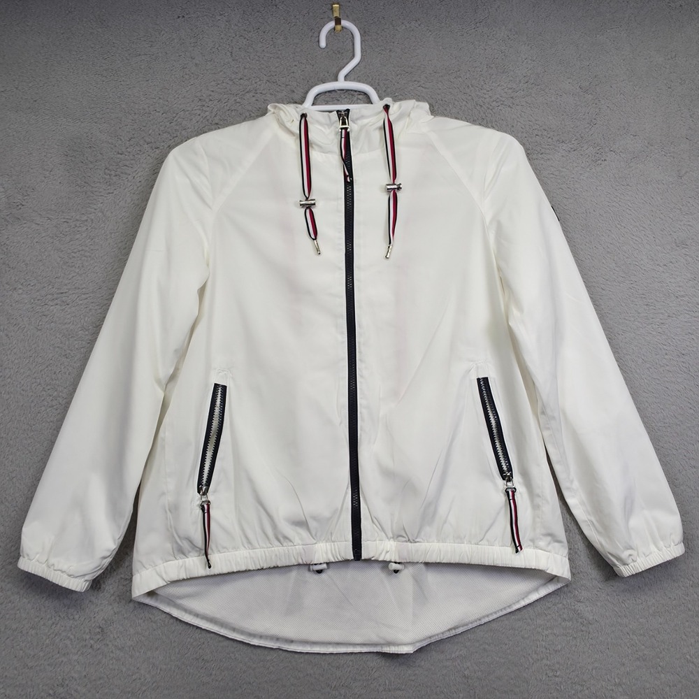 Tommy Hilfiger Jacket Womens S White Windbreaker Mesh Lined Hiking Outdoor Sport
